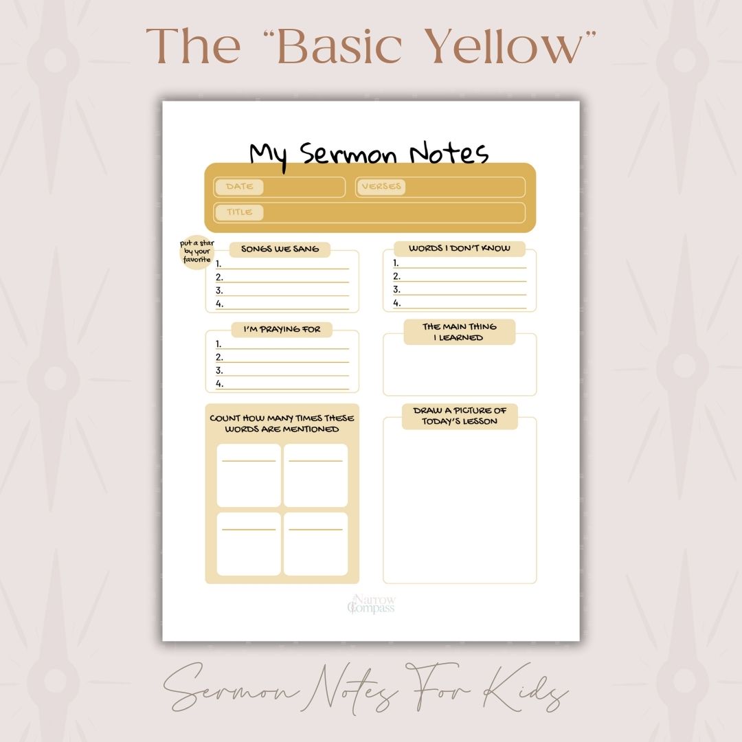 Sermon Notes for Kids (Digital Print)