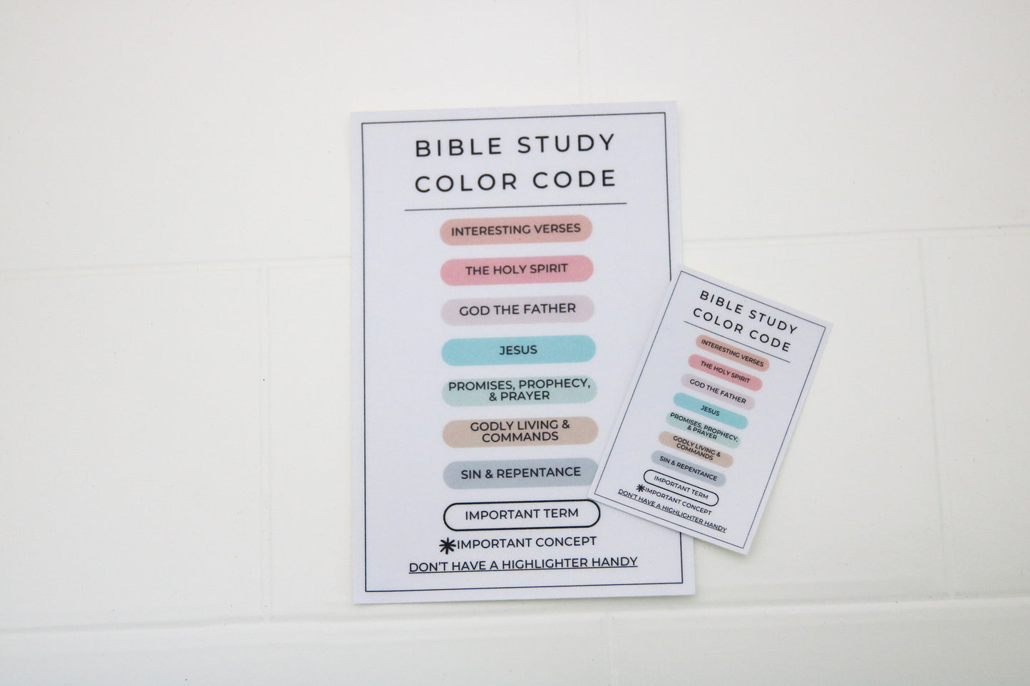 Bible Study Color Code Sticker