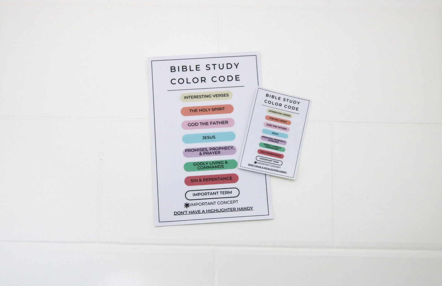 Bible Study Color Code Sticker